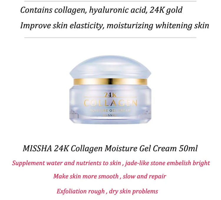 MISSHA 24K Collagen Moisture Gel Cream 50ml Anti Aging Facial Firming